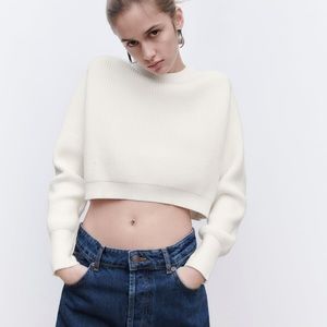 🎉BUY ONE GET ONE FREE Zara cropped knit sweater